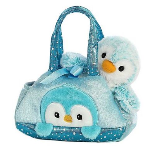 Aurora Small Pink Fancy Pals 7" Pompom Penguin Fashionable Stuffed Animal