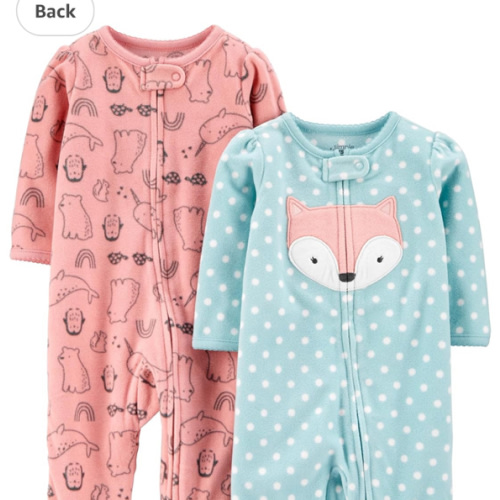 Simple Joys by Carter's Baby Girls' Fleece Footed Sleep and Play, Pack of 2