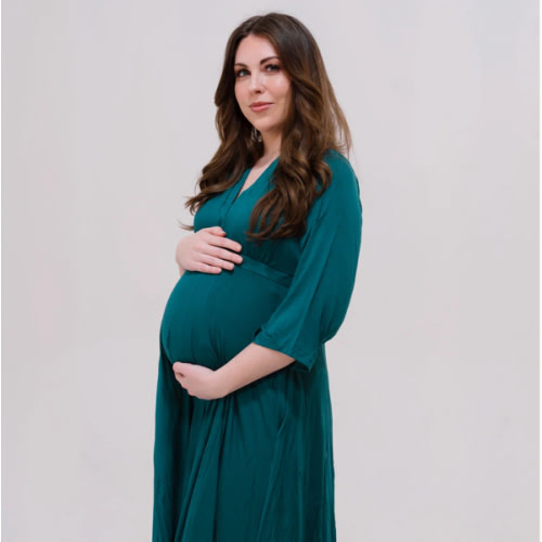 Lila Labor & Postpartum Gown in Deep Teal