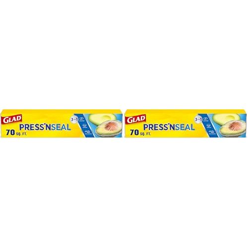 Glad Press'n Seal Plastic Food Wrap | 70 Square Foot | Roll | Pack of 2