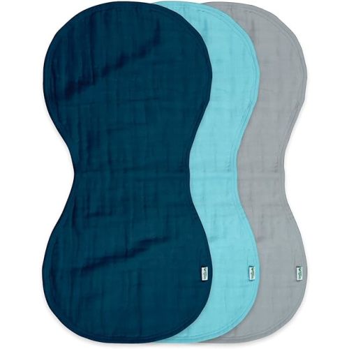 green sprouts Muslin Burp Cloths made from Organic Cotton | 4 absorbent layers protect from sniffles, drips & drools | 100% organic cotton muslin, Super soft & softer with every wash, Machine washable
