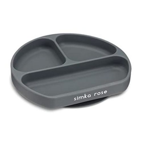 Simka Rose Silicone Suction Plate For Baby And Toddler, Shadow