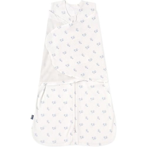 HALO 100% Cotton Sleepsack Swaddle, 3-Way Adjustable Wearable Blanket, TOG 1.5, Floral Vintage Stripe, Newborn, 0-3 Months
