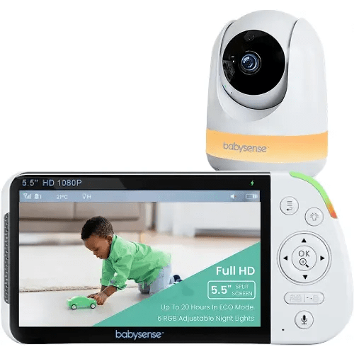 Babysense 5.5” 1080p Full HD Split-Screen Baby Monitor, 1 Camera