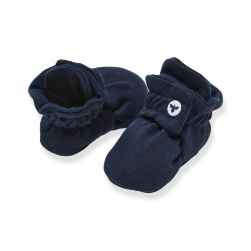Solid Organic Cotton Baby Booties Heather Grey