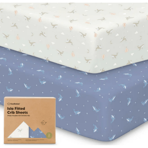Isla Fitted Crib Sheets- Marine Muse Pattern