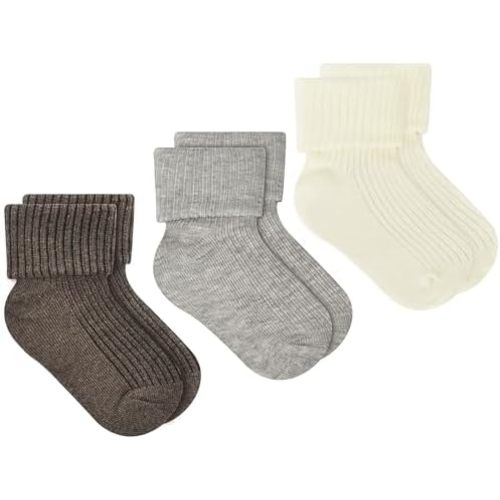 JAKIDAR Organic Cotton Baby Socks Seamless Washable Infant Toddler Kids Sock, 6 Months to 5 Years (Pack of 3)