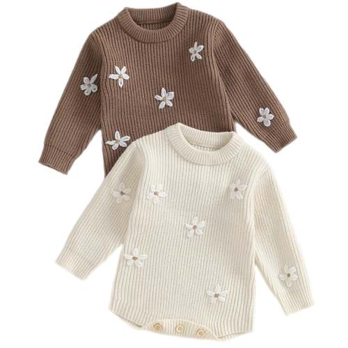 Knit Long Sleeve Floral Sweater
