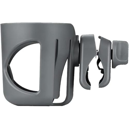 New Cup Holder Compatible with UPPAbaby Cup Holder (for Vista, Cruz and Minu). A Solid Super Secure Fit. 360 Degrees Rotatable. Anti-Shake Spill Resistant. (Gray)