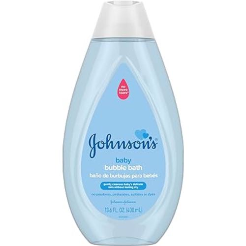 Johnson's Baby Bubble Bath for Gentle Baby Skin Care, Paraben-Free, Pediatrician-Tested, Hypoallergenic, Tear-Free, Dye-Phthalate & Sulfate-Free, 13.6 Fl Oz