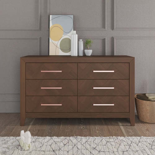 Kieran 6 Drawer Dresser, Toasted Chestnut | Nursery Dressers | Child Craft