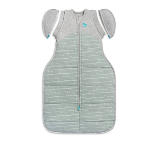 Love to Dream Swaddle UP Transition Bag Warm 2.5 TOG, Dreamer Olive, Medium, 13-19 lbs, Patented Zip-Off Wings, Gently Help Baby Safely Transition from Being Swaddled to Arms Free Before Rolling Over