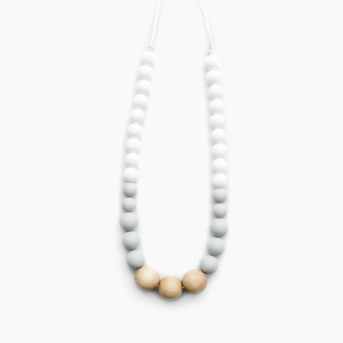 Loulou Lollipop Naturalist Teething Necklace - White Grey