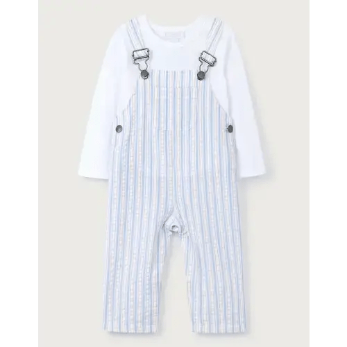 Seersucker Overalls & Top Set, 9-12M
