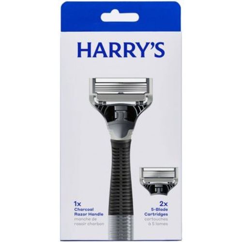 Harry's 5-Blade Men's Razor - 1 Razor Handle + 2 Razor Blade Cartridges - Charcoal