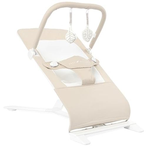 Baby Delight Alpine Deluxe - Mecedora portátil para bebés de 0-6 meses, 100% algodón certificado conforme a la Norma Mundial para Textiles Orgánicos, color avena orgánica