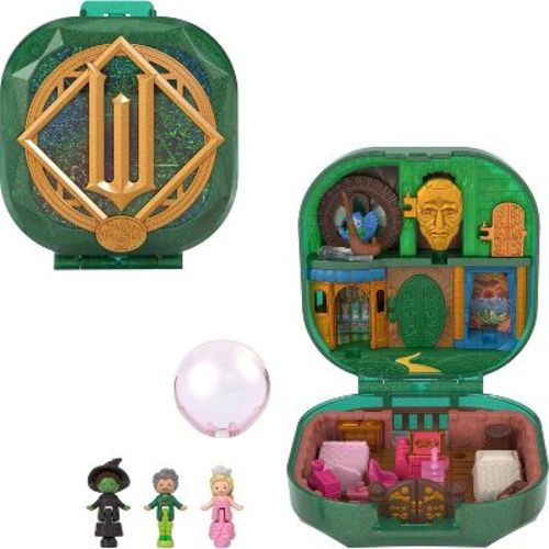 Polly Pocket Micro Dolls and Playset, Collector Wicked Compact with Hat and Bubble Accessories
