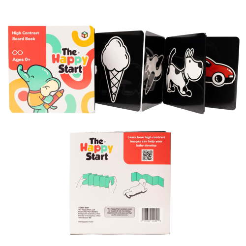 The Happy Start High Contrast Board Book for Newborns, Learning, Babies 0-6 Months, Ages 0+, New