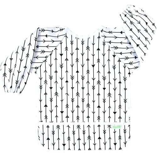 Wegreeco Baby Long Sleeve Bib with Pocket, Toddler Leak-Free Bibs with Sleeves (6-24 Months), Washable Baby Shirt Bibs