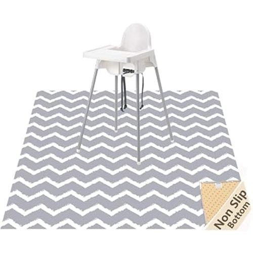 Baby Splat Mat for Under High Chair, 51 x 51 Inch Splash Mat, Waterproof and Washable Spill Mat, Anti-Slip Floor Protector