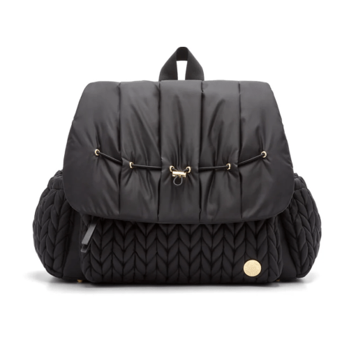 Levy Stylish Diaper Backpack - Black Herringbone