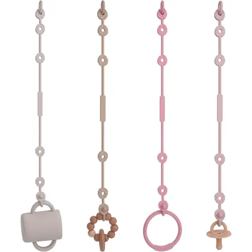 Toy Straps for Baby, Silicone Pacifier Clips Adjustable Stretchable Sippy Cup Straps for Strollers, High Chair, Cribs, Hanging Baskets, Car Seat, Shopping Trolley, Bags, BPA Free