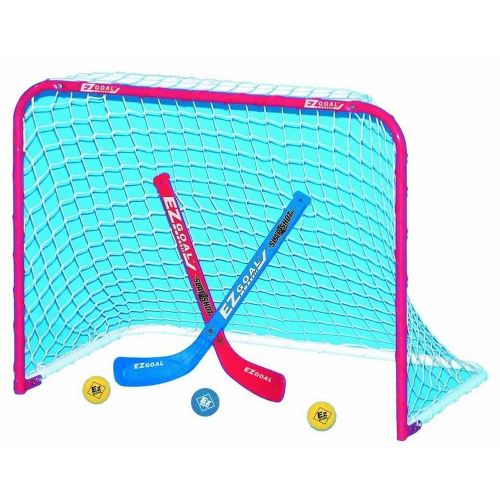 EZGoal Mini Folding Goal with 2 Sticks and 3 Balls, Red/White