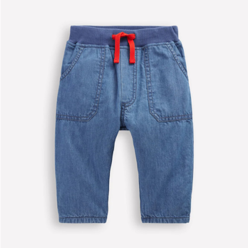 Cosy Lined Pants-Blue Chambray | Boden USA