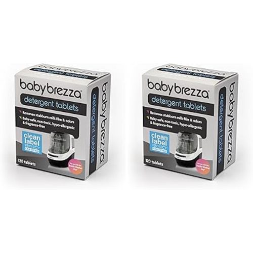 Baby Brezza Universal Detergent Soap Tablets for Baby Brezza Bottle Washer Pro and All Brands of Bottle Washers, 120 Tablets (Pack of 2)