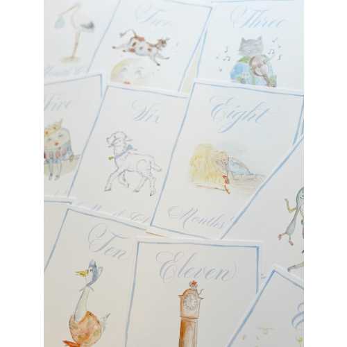 Nursery Rhyme Milestone Cards- Pink, Blue or Green