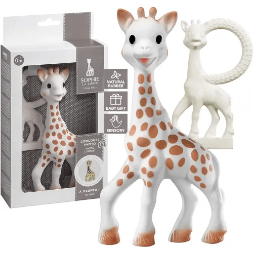 Sophie la girafe, Award Set | Includes Sophie la girafe, a Sophie la girafe Mini Teether & Photo Instructions | Handcrafted for 60 Years in France | Natural Rubber | Designed for Teething Babies