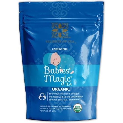 Secrets Of Tea - Babies' Magic Tea: Natural Relief for Baby Colic and Gas - USDA Organic, Caffeine-Free, promotes better sleep- 20 Count ((1 Pack)