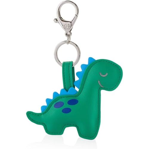 Itzy Ritzy Puffy Diaper Bag Charm, Purse Charm and Keychain; Vegan Leather Charm Features A Durable Hinged Clasp and Modern Puffy Design; Green Dinosaur