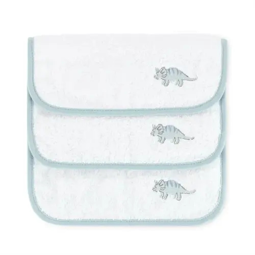 Peanut Shell Dino Dreams Wash Cloths 3 Pack | Baby Bunting AU