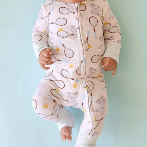 Bamboo Convertible Footie Romper - Nicolas (Tennis)