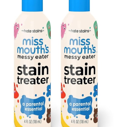 Miss Mouth's Messy Eater Stain Treater Spray - 4oz 2 Pack Stain Remover - Newborn & Baby Essentials - No Dry Cleaning Food, Grease, Coffee Off Laundry, Underwear, Fabric