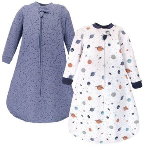 Hudson Baby Infant Boy Premium Quilted Long Sleeve Sleeping Bag And Wearable Blanket, Space, 0-6 Months