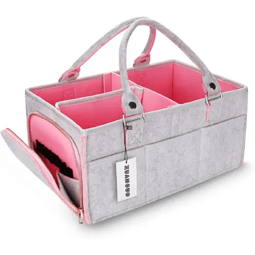 Baby Diaper Caddy Organizer for Girl Boy Large Nursery Storage Bin Basket Portable Holder Tote Bag for Changing Table and Car Baby Shower Gifts Newborn Essentials Baby Registry Must Haves Items