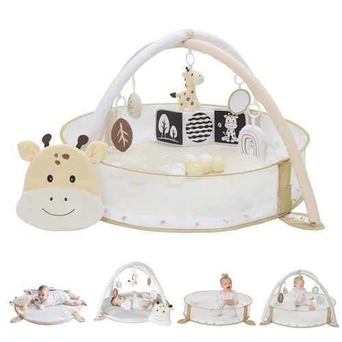 6-in-1 XL Play Mat & Play Gym, Baby Gym, Baby Activity Gym, Sensory Exploration and Motor Skill Development Toys (Space Gray)