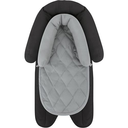Pro Goleem Car Seat Head Support Infant, Soft Infant Car Seat Insert, 2 in 1 Carseat Head Support for Newborn, Perfect for Car Seat, Stroller, Swing, Bouncer, Gray and Black
