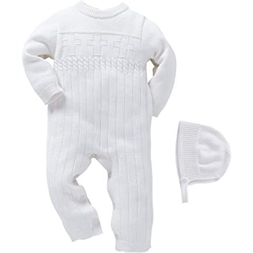 Booulfi Baby Boy's Christening Baptism Outfits Suit with Hat，Cross Detail