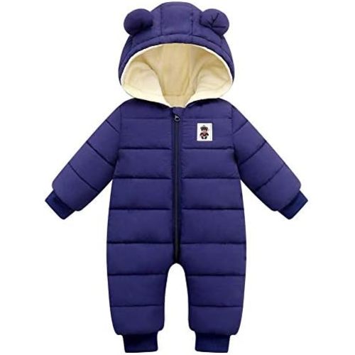 Unisex Baby Snowsuit Infant Cute Bear Hooded Winter Warm: 0-6 months