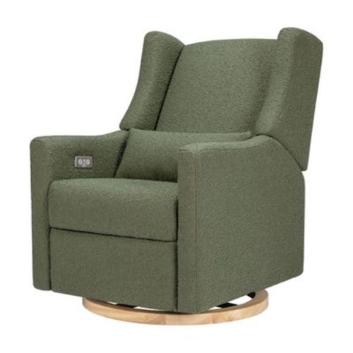 Babyletto Kiwi Glider Power Recliner With Electronic Control And Usb - Olive Boucle/light Wood Base