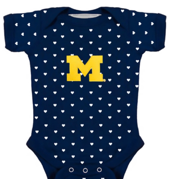 Michigan Wolverines BLUE Baby Heart Romper - 10190424