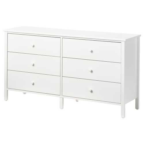 KILBERGET 6-drawer chest - white/anchor/unlock function 56 3/4x30 3/4 "