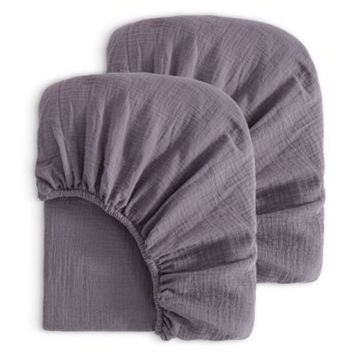 2 Pack Cotton Crib Sheets, Double-Layer Soft Fitted Sheets for Crib & Toddler Mattresses - NTBAY