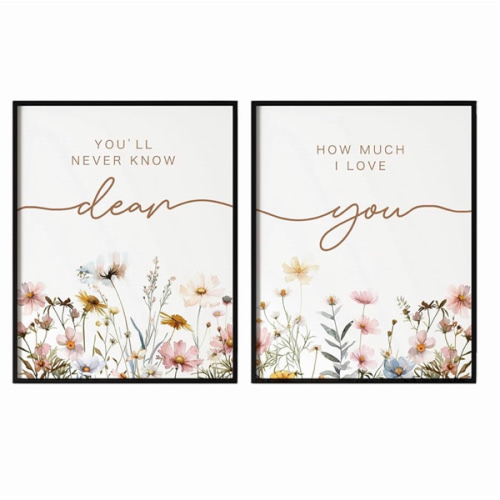 Set of 2 Prints, Above Crib Decor, Boho Nursery Wall Art, Wildflower Nursery Decor, Botanical Print, Floral Nursery Art, Baby Girl Nursery Decor, Baby Shower Gift, each 11x14inch (Flowers - unframed)