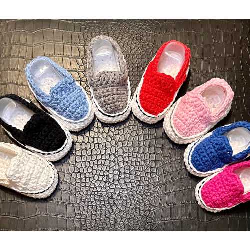 Vans Slip On Baby Booties (handmade)