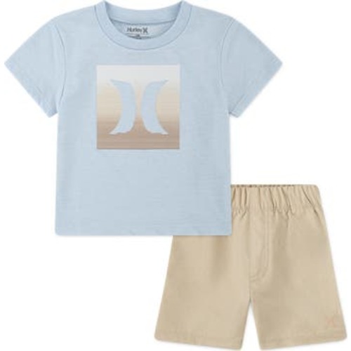 Icon Ombré Logo T-Shirt & Twill Shorts Set