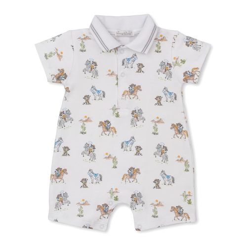 Kissy Kissy Baby-Boys Infant Cowpokes Roundup Print Short Playsuit with Collar